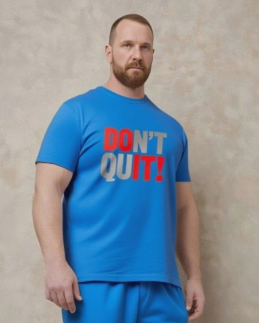 DON'T QUIT! Slogan T-shirt 2-Piece Set