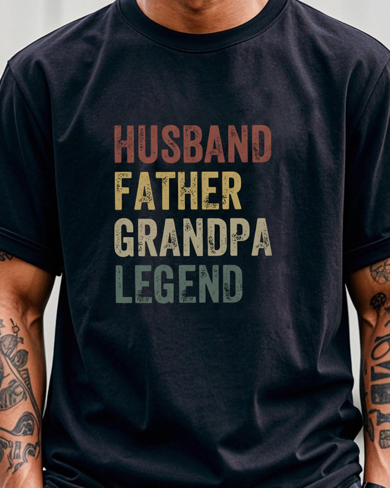 S-3XL Husband Father Grandpa Legend T-Shirt