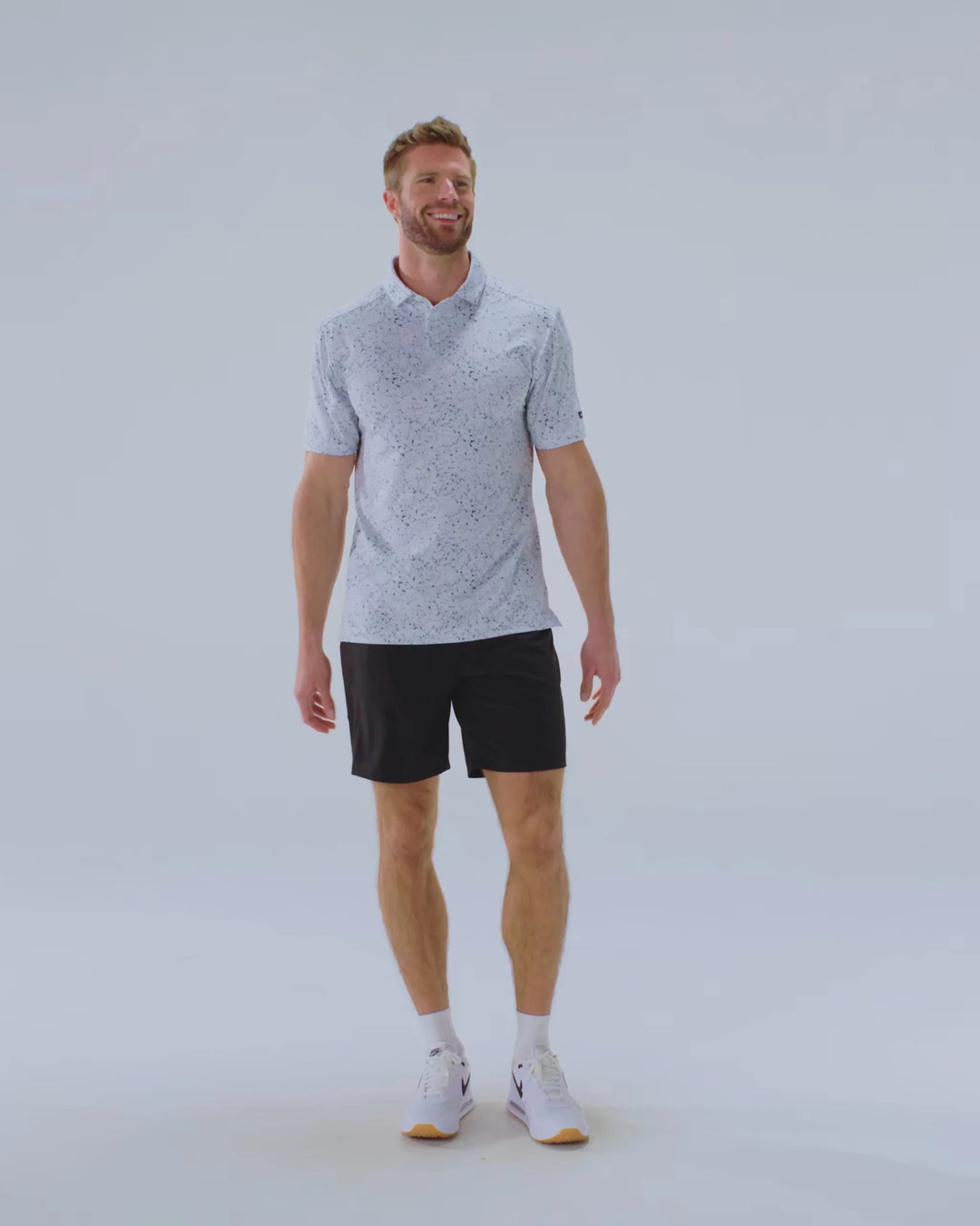 Paint Splatter 3 Navy Core Performance Polo