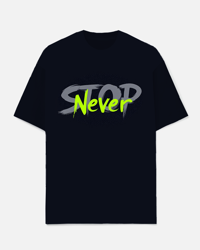 Never STOP Slogan T-shirt Shorts Set