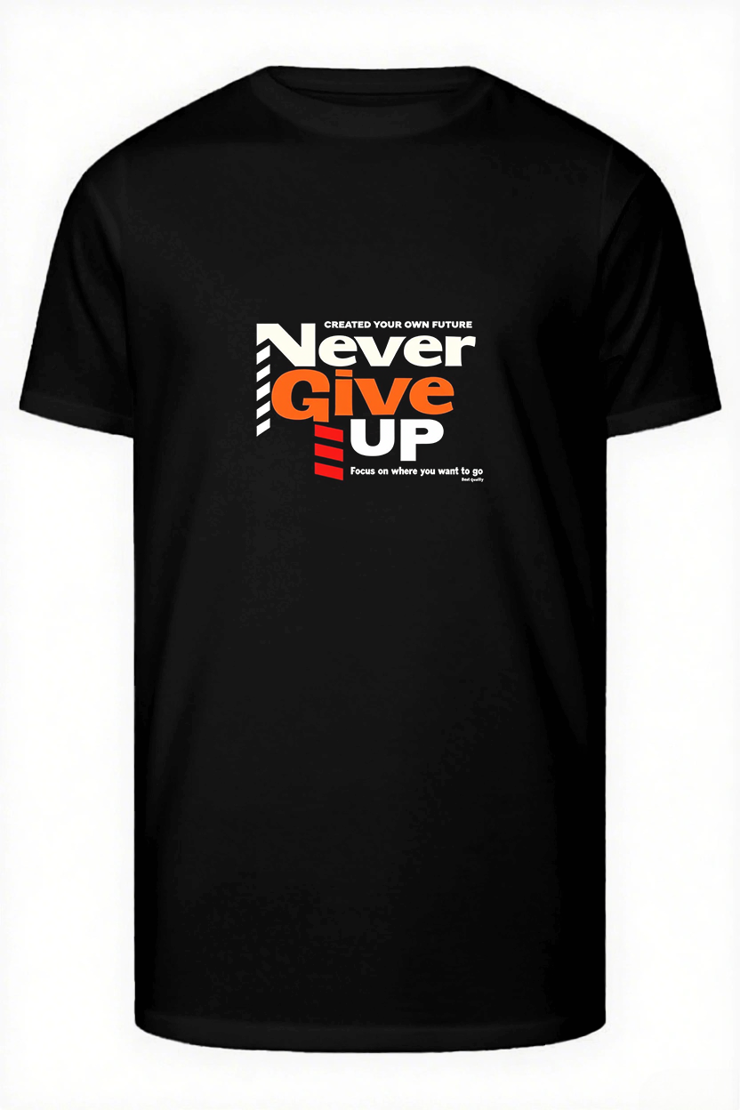 NEVER GIVE UP On Your Future Slogan T-shirt 2-Piece Set
