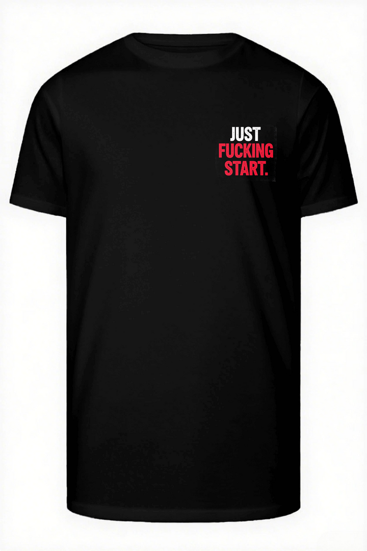 JUST FUCKING START Slogan T-shirt 2-Piece Set