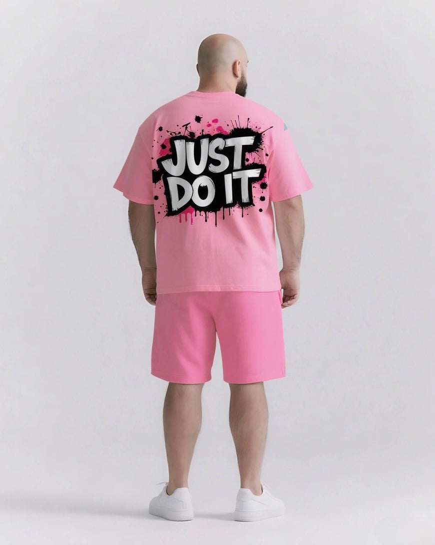 Just Do It Slogan T-shirt 2-Piece Set