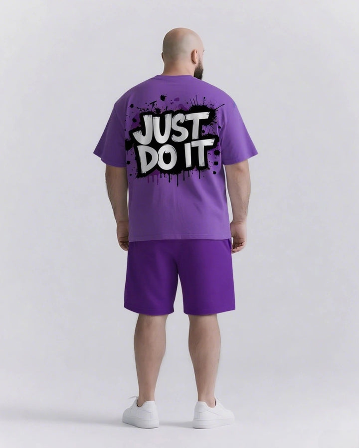 Just Do It Slogan T-shirt 2-Piece Set