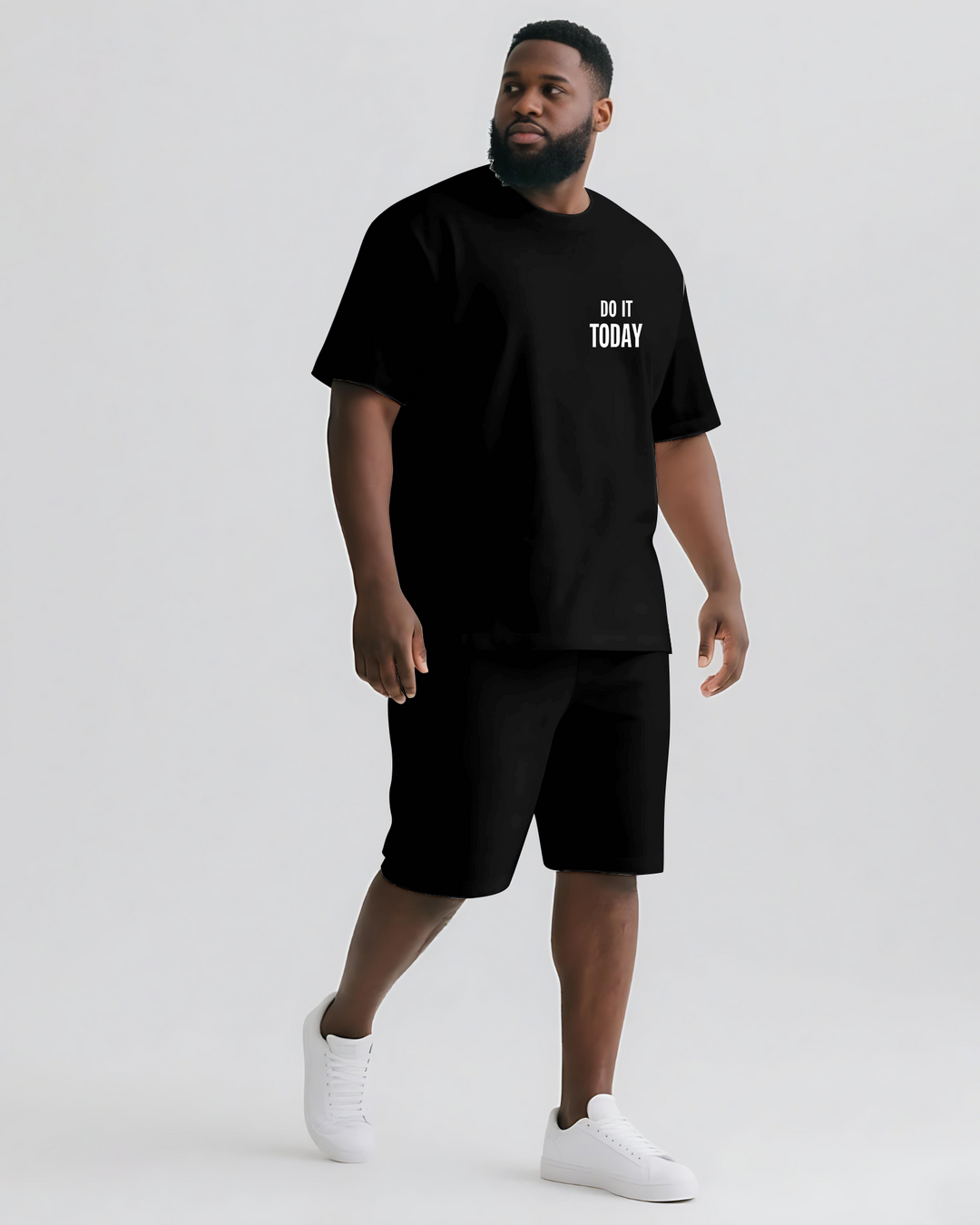 Do It Today Slogan T-shirt 2-Piece Set