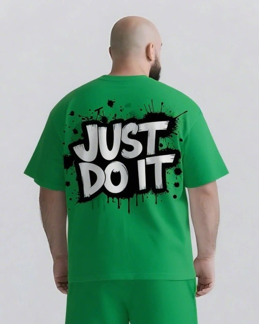 Just Do It Slogan T-shirt 2-Piece Set