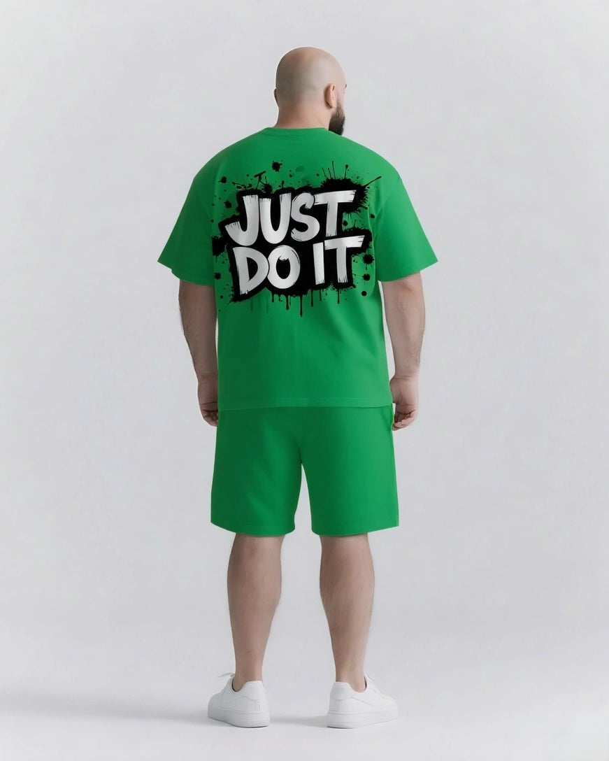 Just Do It Slogan T-shirt 2-Piece Set