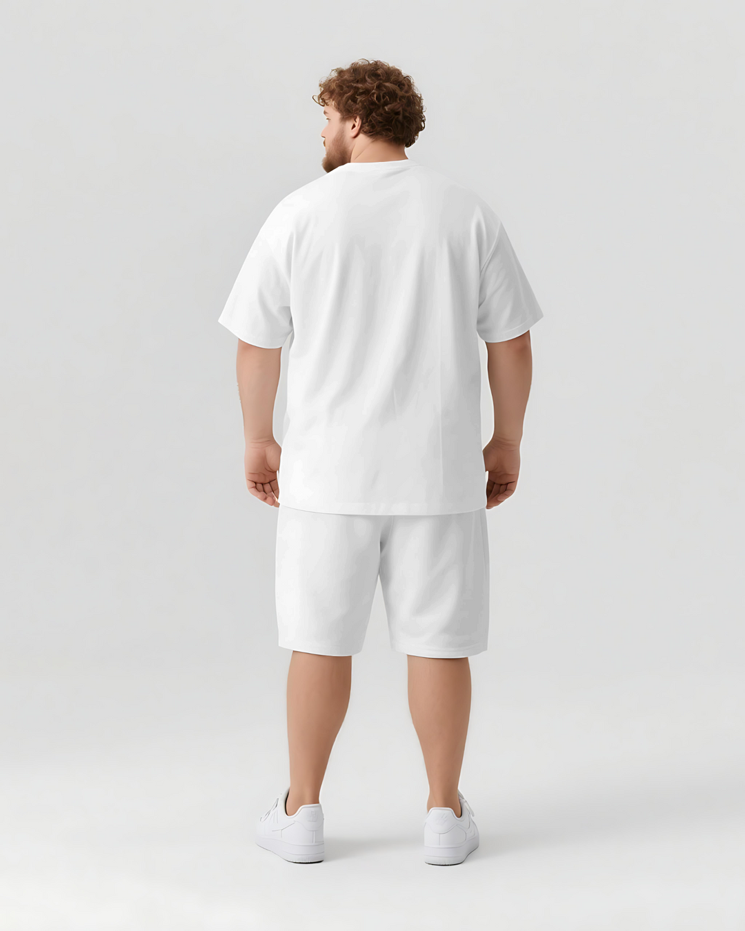 NEVER GIVE UP Slogan T-shirt Shorts Set