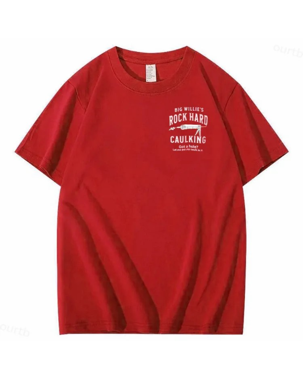 S-5XL Big Willie’s Rock Pattern Print Crew Neck T-Shirt