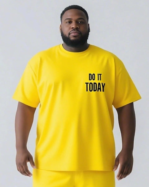 Do It Today Slogan T-shirt 2-Piece Set