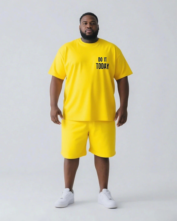 Do It Today Slogan T-shirt 2-Piece Set