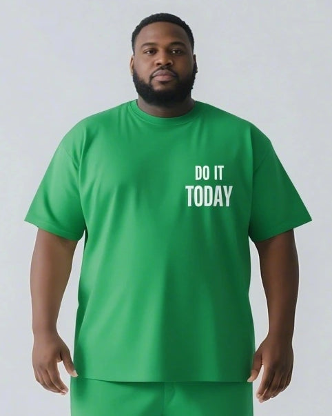 Do It Today Slogan T-shirt 2-Piece Set