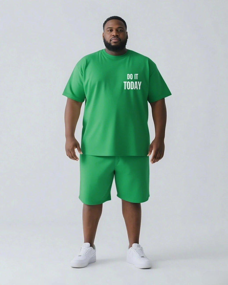 Do It Today Slogan T-shirt 2-Piece Set