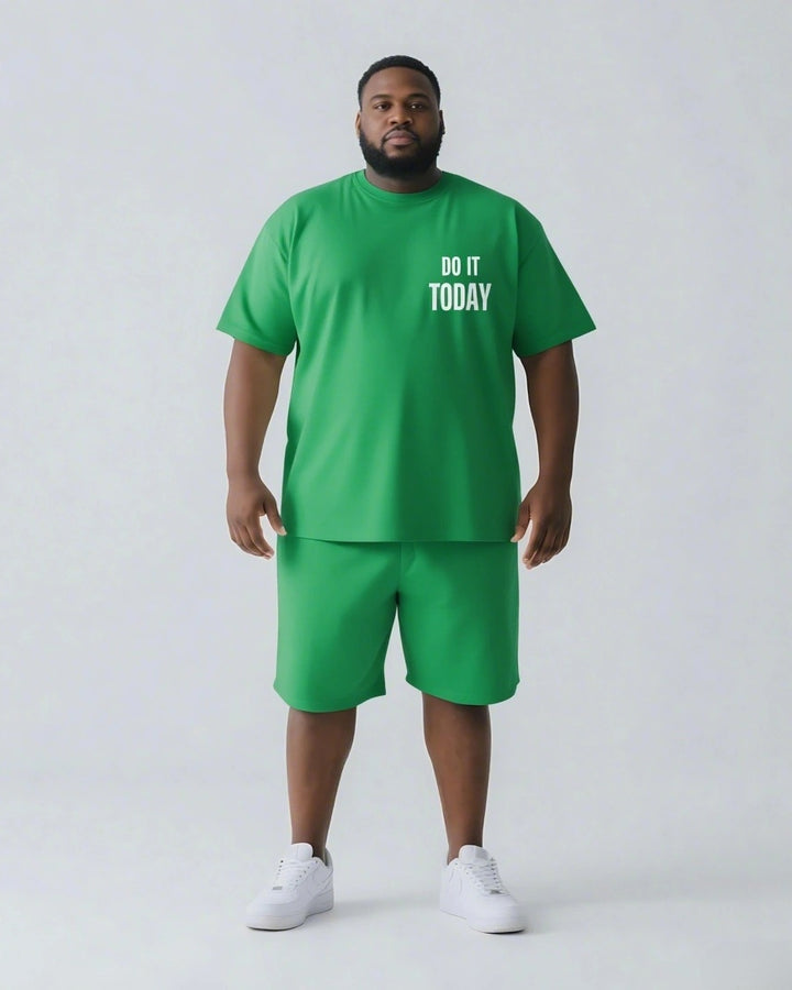 Do It Today Slogan T-shirt 2-Piece Set