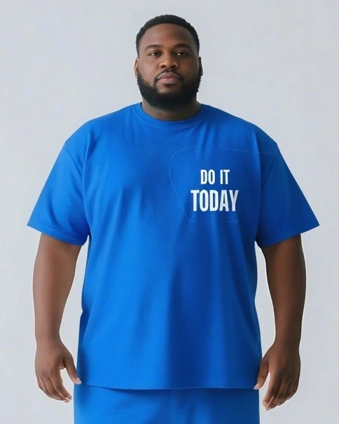Do It Today Slogan T-shirt 2-Piece Set