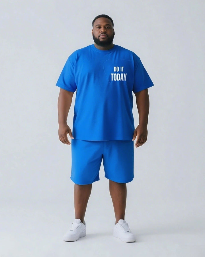 Do It Today Slogan T-shirt 2-Piece Set