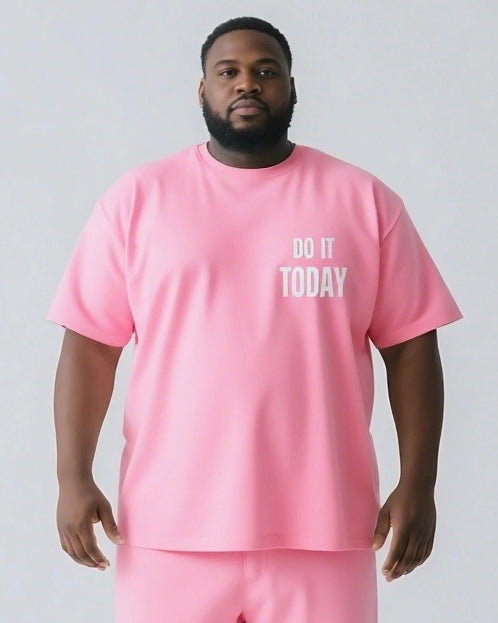 Do It Today Slogan T-shirt 2-Piece Set