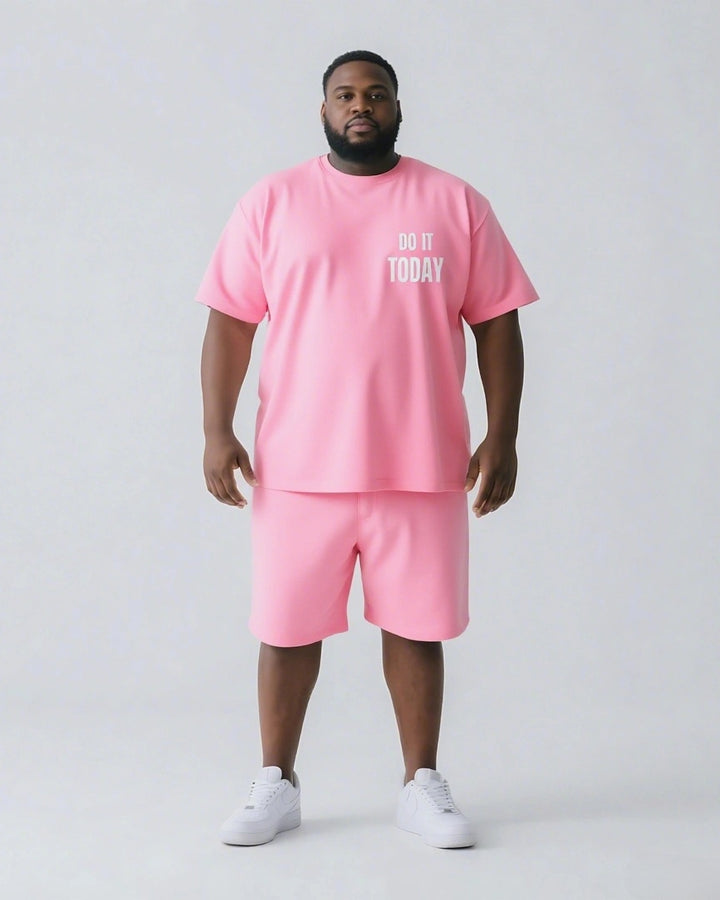 Do It Today Slogan T-shirt 2-Piece Set