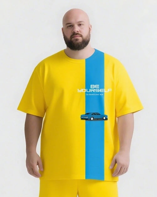BE YOURSELF Slogan T-shirt 2-Piece Set