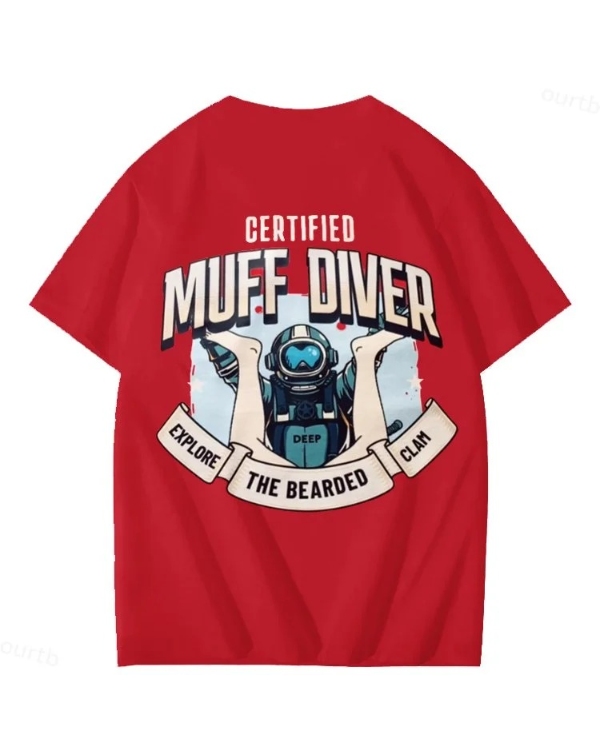 S-5XL Certified Muff Diver Art Pattern Print T-Shirt