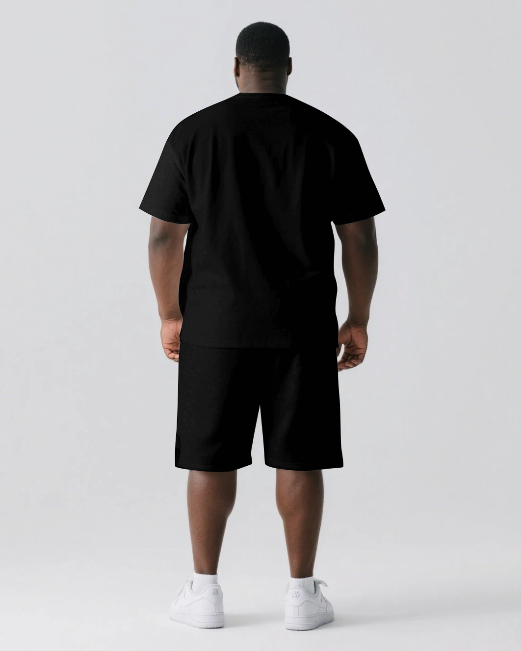 NEVER GIVE UP Slogan T-shirt 2-Piece Set