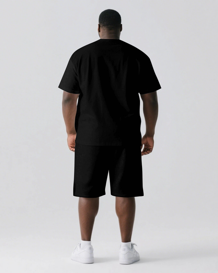 NEVER GIVE UP Slogan T-shirt 2-Piece Set