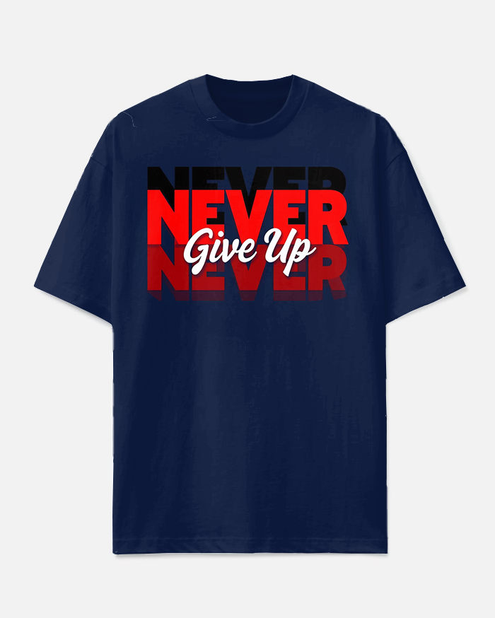 NEVER give up Slogan T-shirt Shorts Set