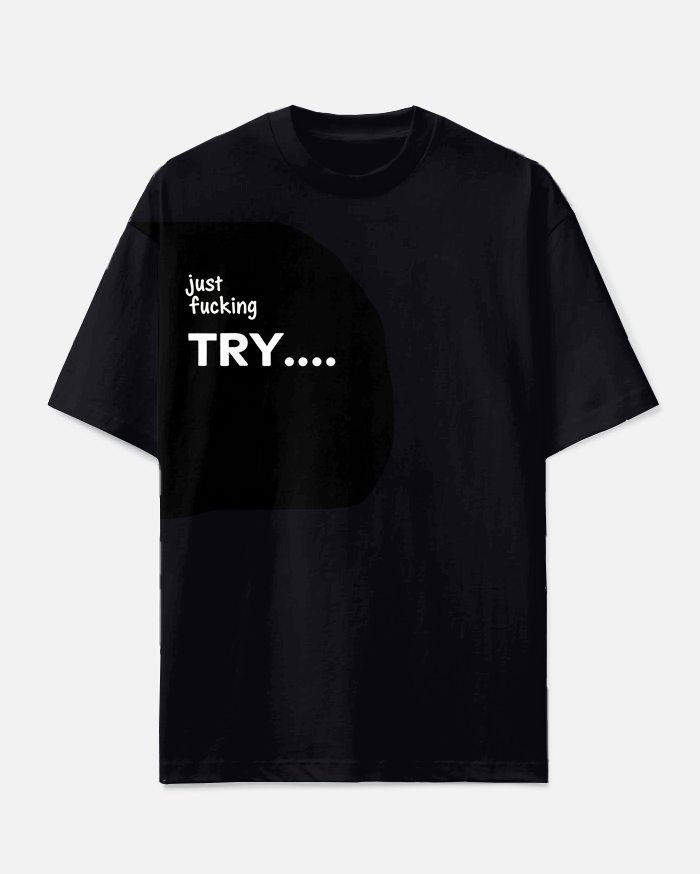 just fucking TRY Slogan T-shirt 2-Piece Set