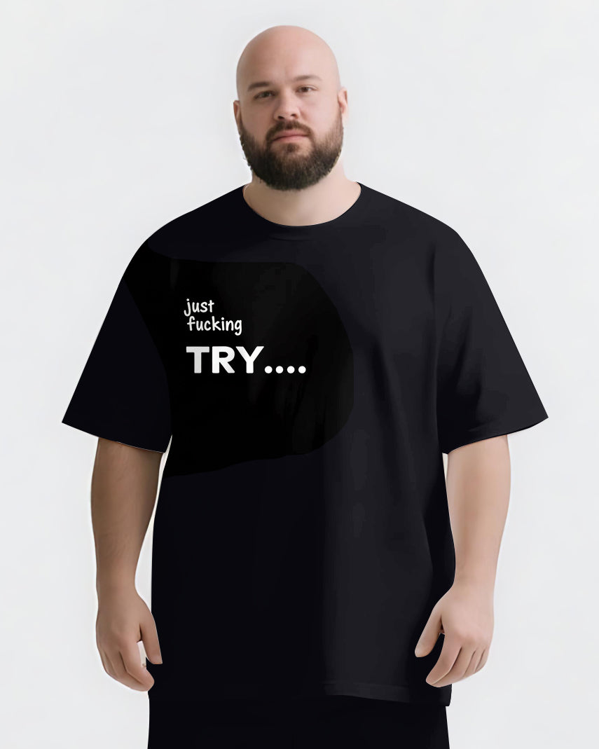 just fucking TRY Slogan T-shirt 2-Piece Set