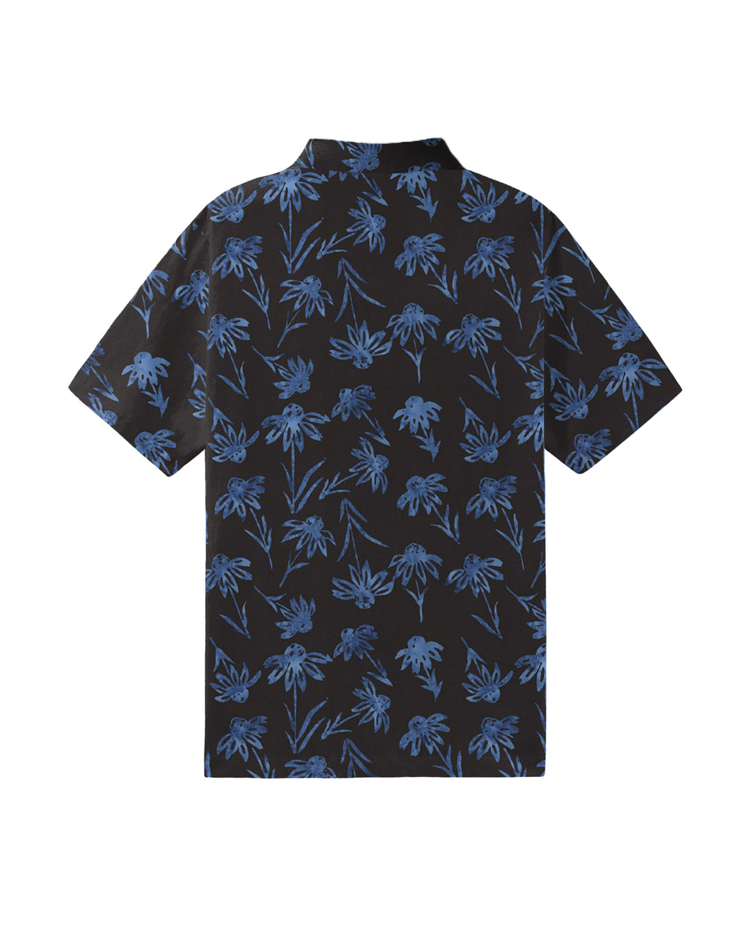 Black Blue Dark Batik Men's Polo Short Sleeve