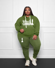 Women's Plus Size Fine And Thick Hoodie Set