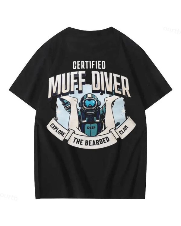 S-5XL Certified Muff Diver Art Pattern Print T-Shirt