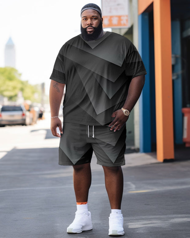 Fat Boy Short Sleeve Casual 3D Printing Men's Suit