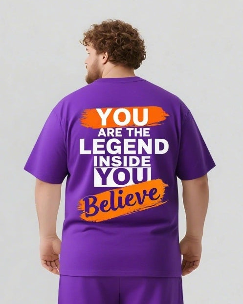 YOU ARE THE LEGEND Slogan T-shirt Shorts Set