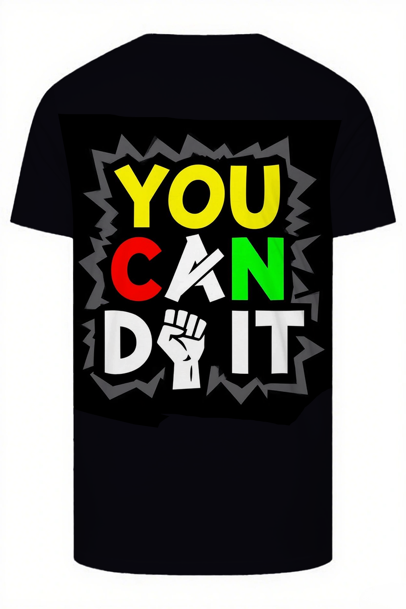 YOU CAN DO IT Slogan T-shirt 2-Piece Set