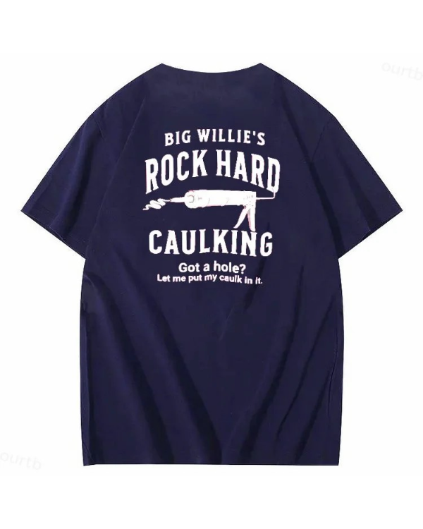 S-5XL Big Willie’s Rock Pattern Print Crew Neck T-Shirt