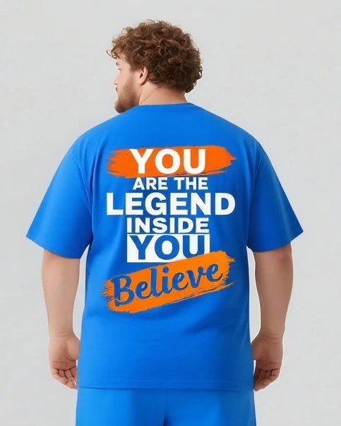 YOU ARE THE LEGEND Slogan T-shirt Shorts Set