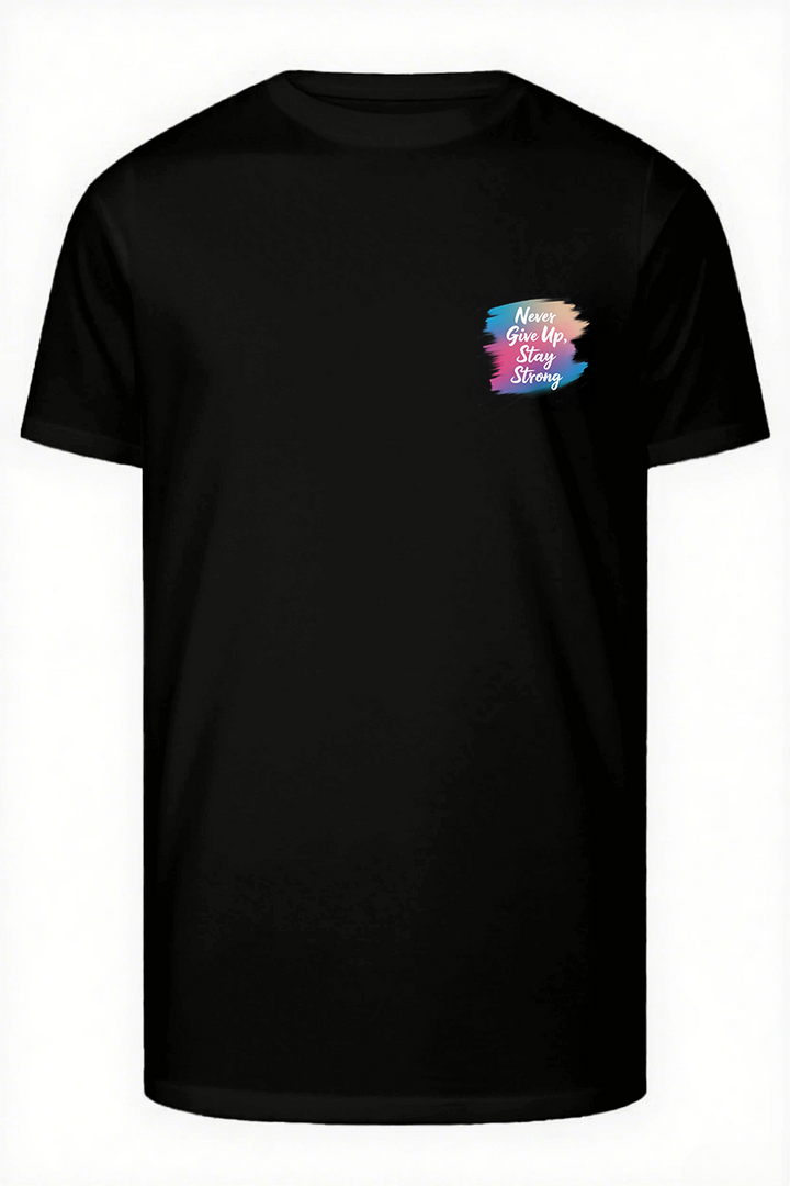 Never Give Up Stay Strong Slogan T-shirt 2-Piece Set