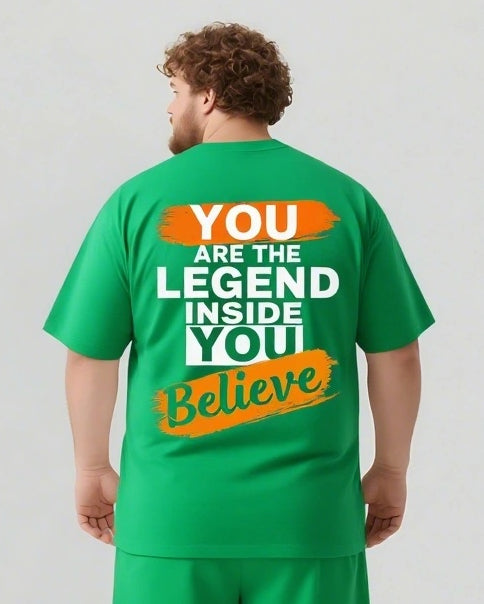 YOU ARE THE LEGEND Slogan T-shirt Shorts Set