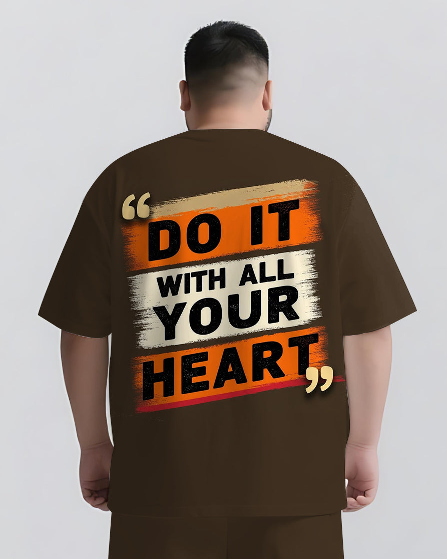 Do It with All Your Heart Slogan 2-Piece T-shirt Set