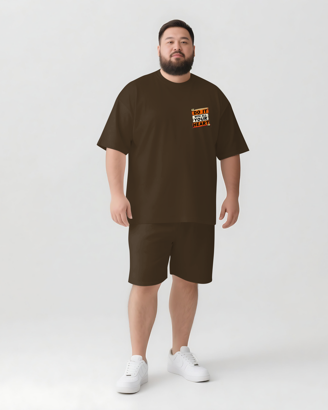 Do It with All Your Heart Slogan 2-Piece T-shirt Set