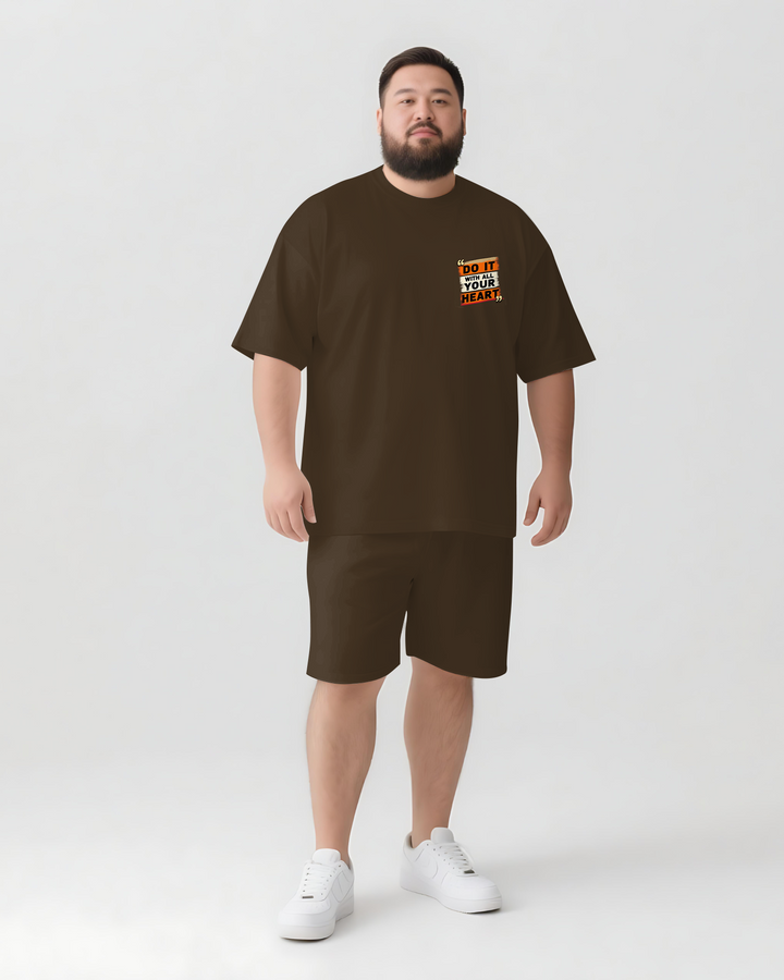 Do It with All Your Heart Slogan 2-Piece T-shirt Set