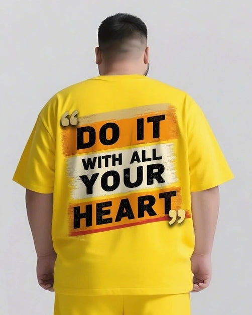Do It with All Your Heart Slogan 2-Piece T-shirt Set