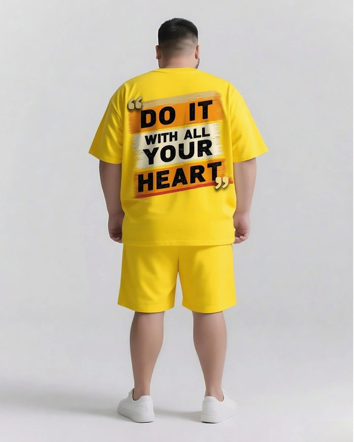 Do It with All Your Heart Slogan 2-Piece T-shirt Set