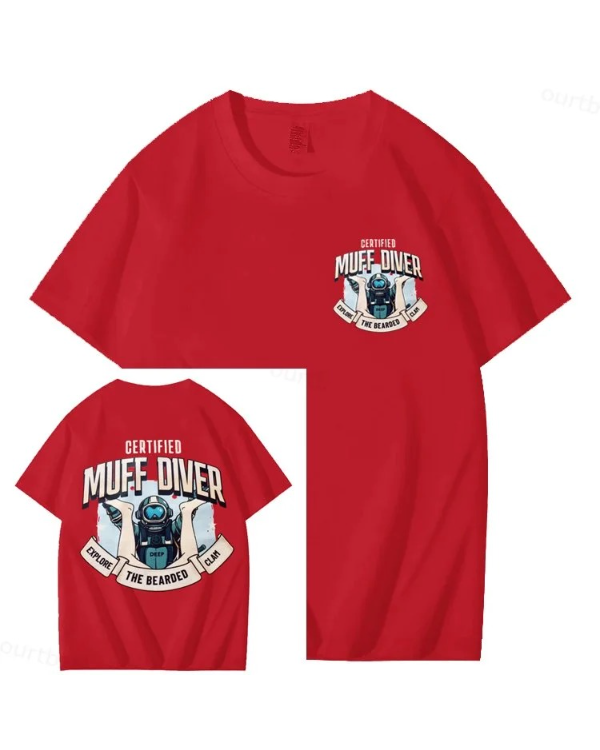S-5XL Certified Muff Diver Art Pattern Print T-Shirt