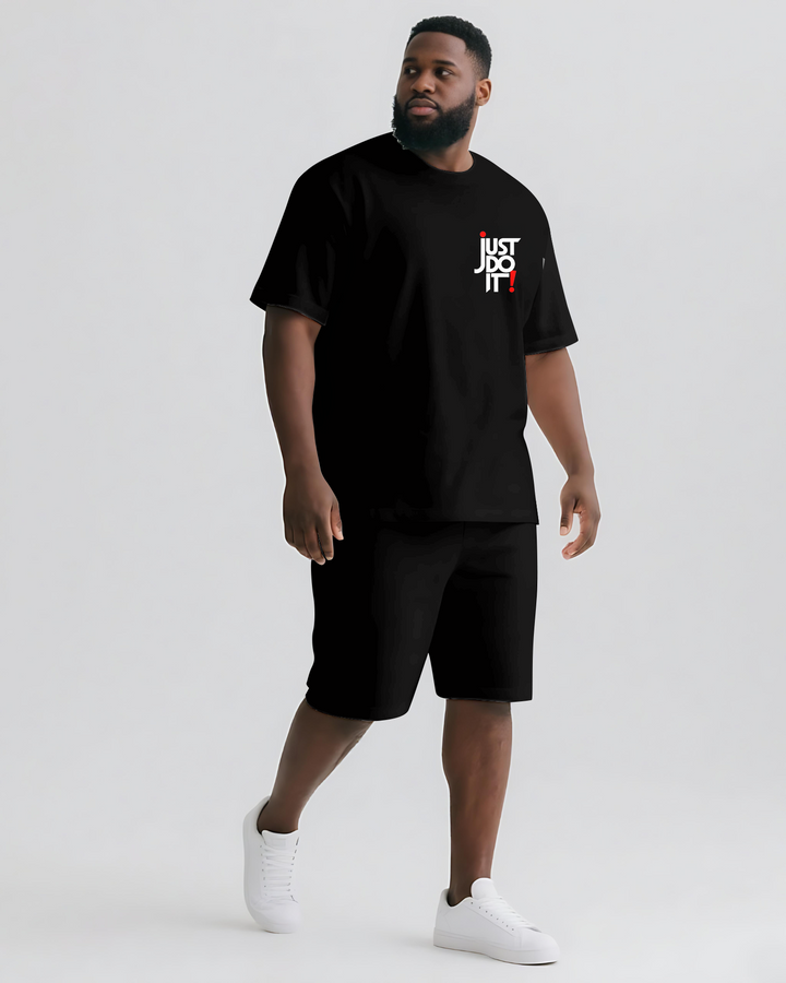 JUST DO IT! Slogan T-shirt 2-Piece Set