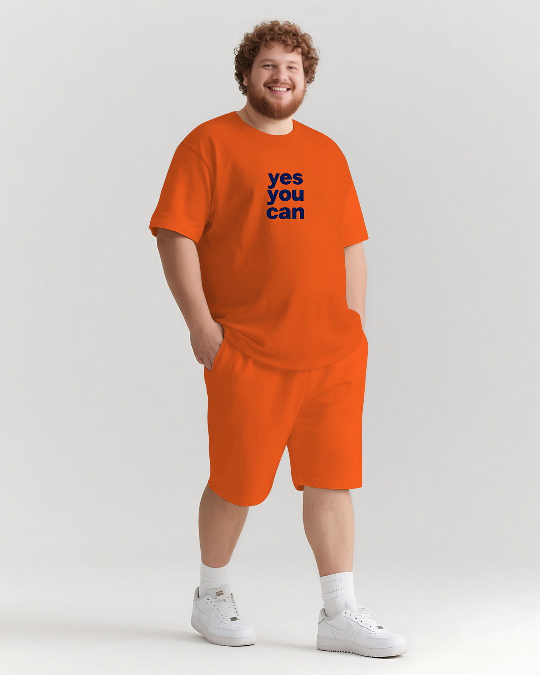 yes you can Slogan T-shirt Shorts Set