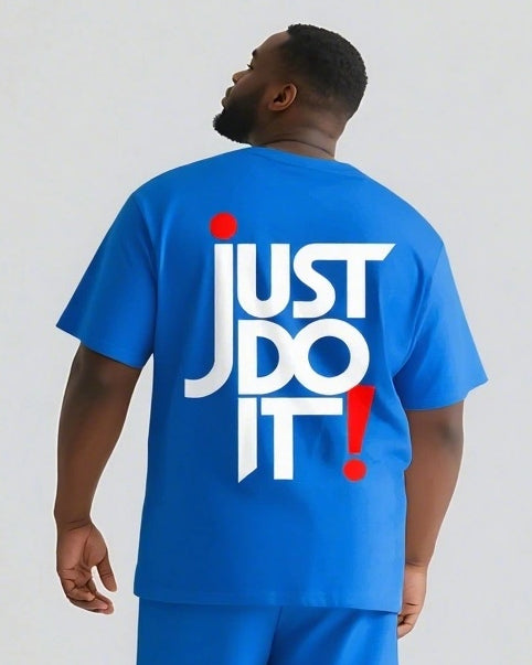 JUST DO IT! Slogan T-shirt 2-Piece Set
