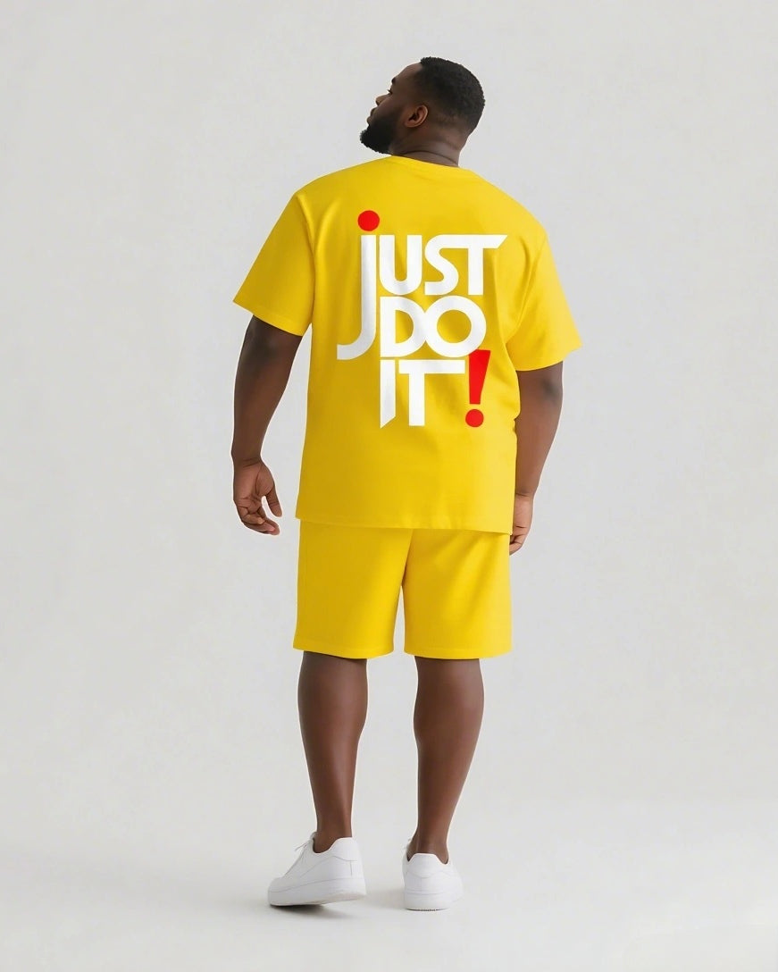 JUST DO IT! Slogan T-shirt 2-Piece Set