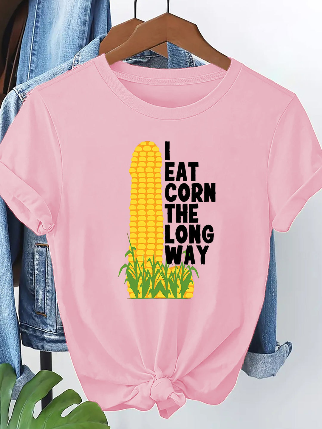 S-2XL I Eat Corn The Long Way 100% Cotton T-Shirt